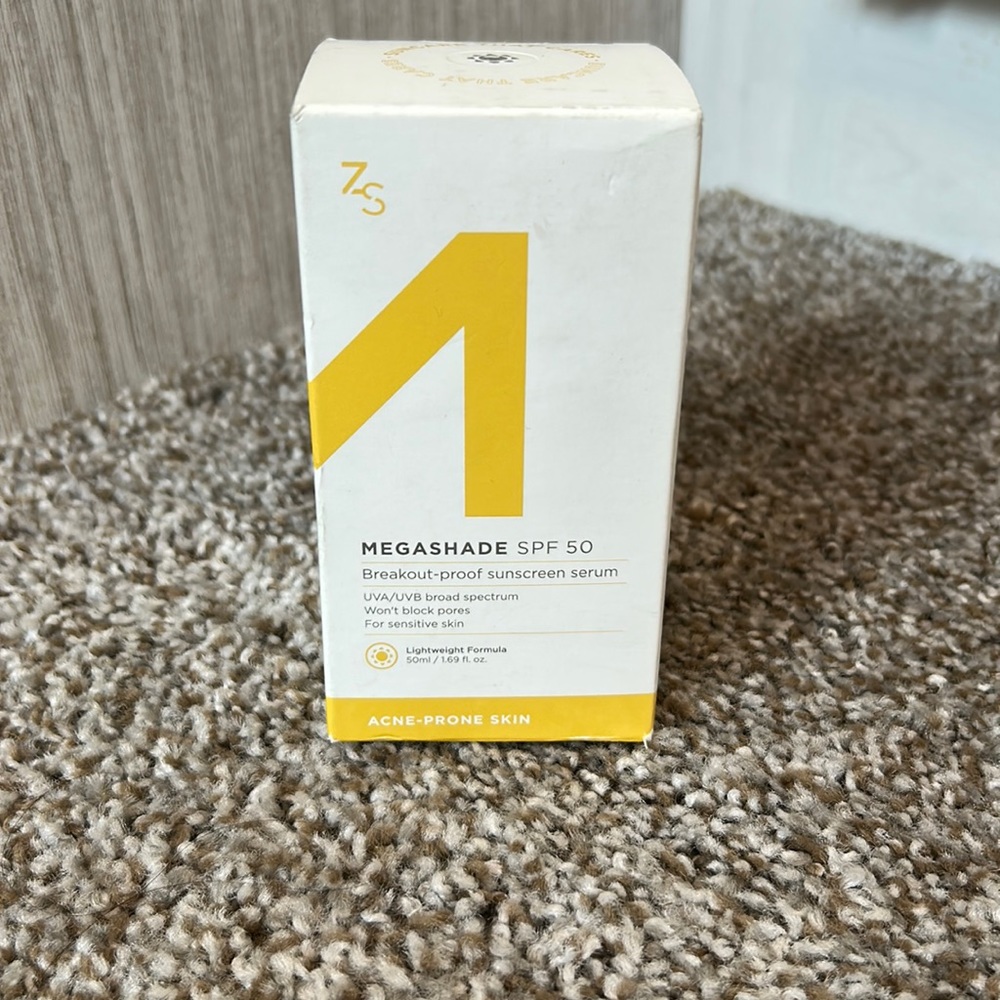 ZitSticka Megashade SPF 50 breakout proof sunscreen serum. 1.69 oz. New.